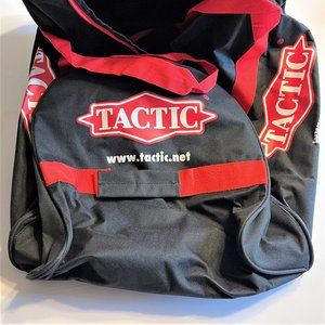 Tactic Rolling Duffle Travel Bag Black Red‎ Wheels Gym Vacation Work Zip Closure